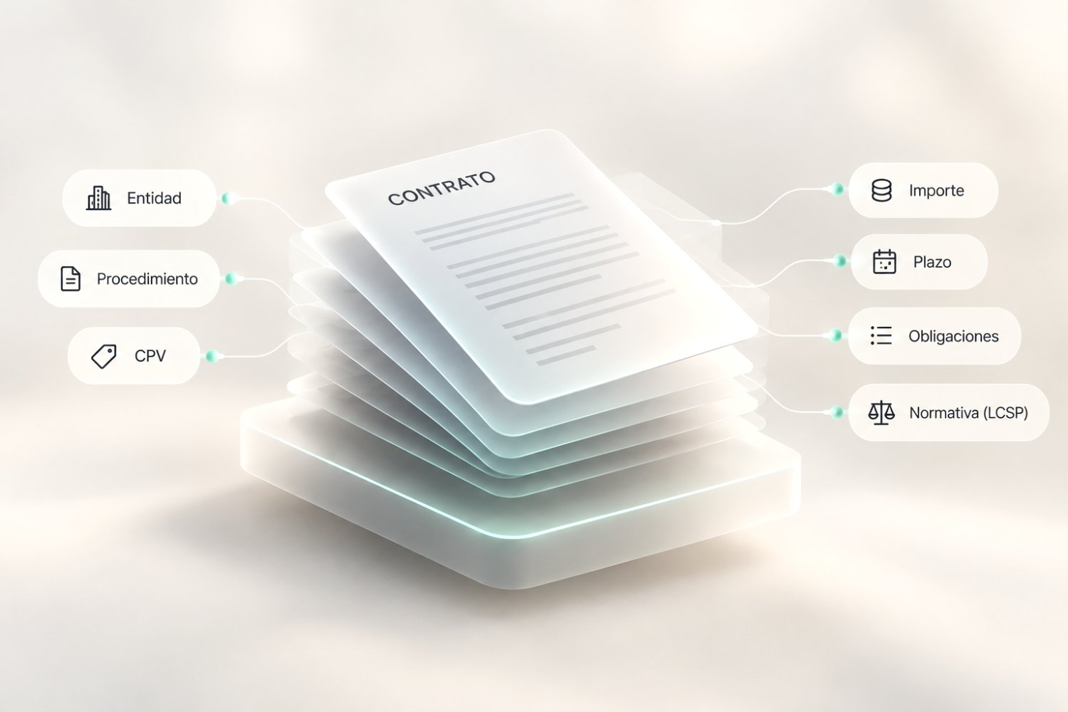 Contrato descompuesto en sus campos y su normativa