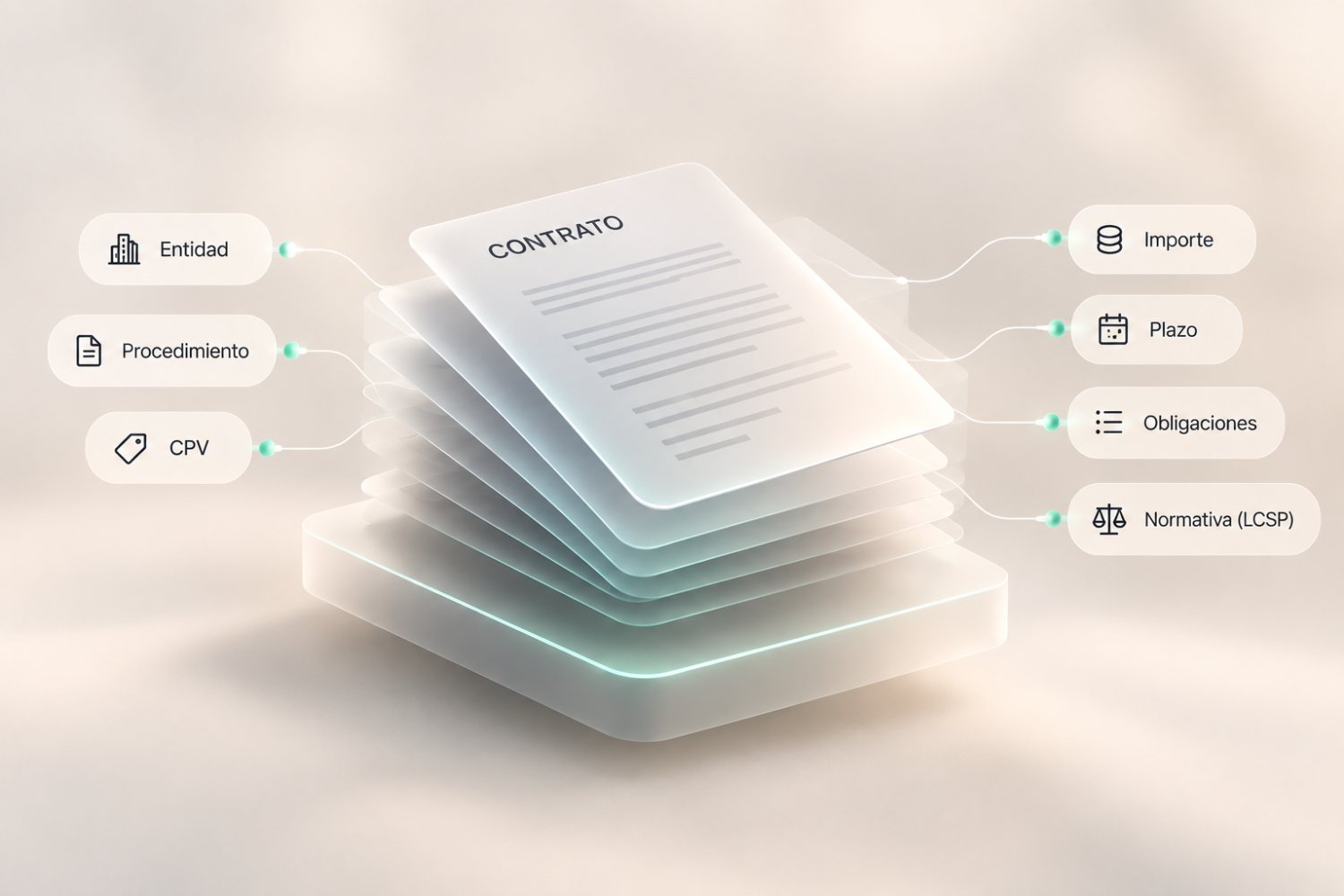 Contrato descompuesto en sus campos y su normativa